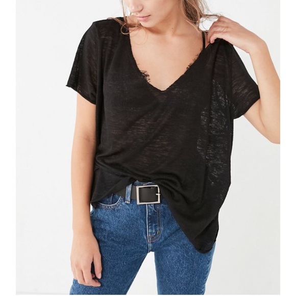 🖤 Urban Outfitters Slouchy Black Tee XS - Picture 2 of 6